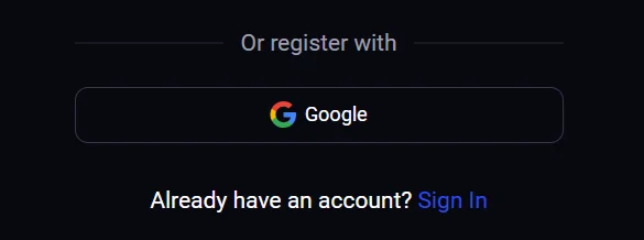 register via google account